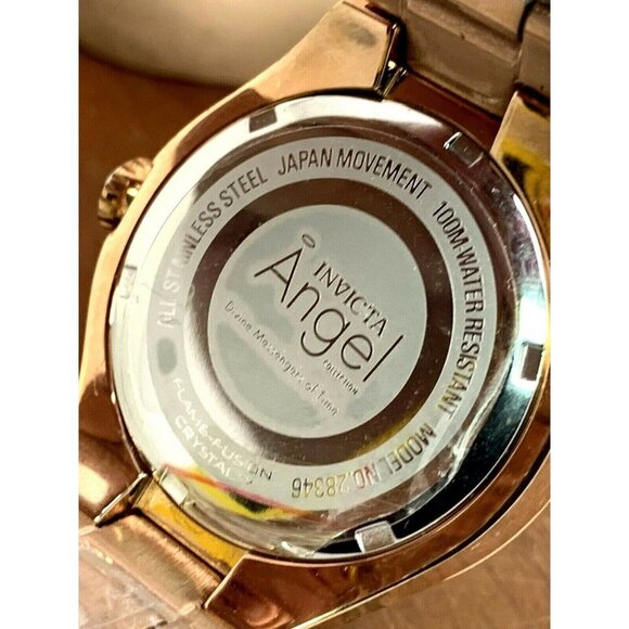Invicta Women\'s Watch 28346 Angel Rose Gold Tone Stainless Steel 36mm Quartz